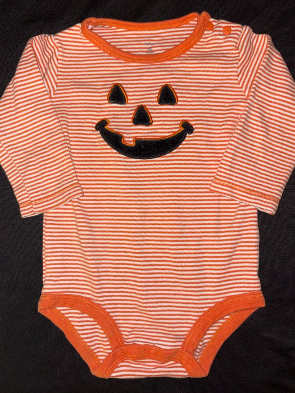 Carter’s Baby Halloween Jack-O-Lantern 2pc Bodysuit Pants Set 6M - Picture 3 of 5